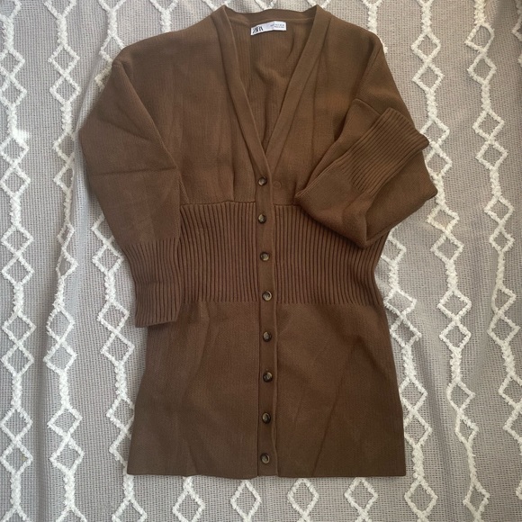 ZARA Ribbed Cardigan Small - Picture 4 of 4